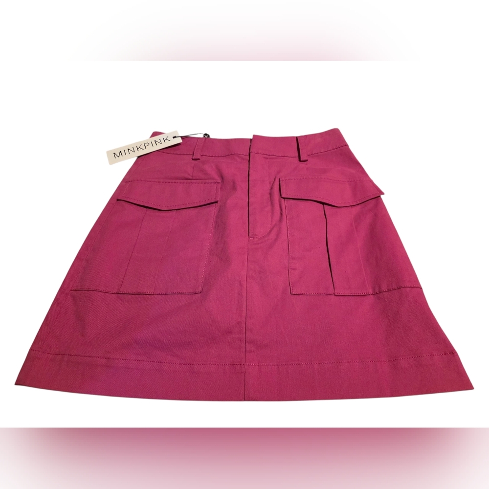 MINKPINK NWT Liora Fuchsia Cargo Mini A-Line Skirt In Orchid Size S Y2K Style